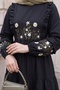 Daisy Embroidered Black Dress - 2