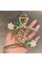 Gold Color Elegance Series Stylish Metal Clasp with Enamel White Lily Detail - 2