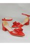 Women's Green Summer Bow Short Heeled Shoes