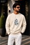 Men's Find Your Fire Flame Figure Printed Round Neck Cotton Casual Sweatshirt