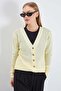 Buttoned V-Neck Openwork Knitwear Cardigan - 3