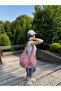 Jo Bag Large Volume 4-Pocket Red Pink Striped Ribbon Detailed Shoulder Bag - 2