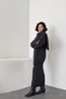 Women's Anthracite Scarf, Braided Skirt, Sweater, Scarf 3-Piece Set - 4