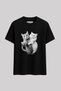 Women's Cat Printed Cotton T-Shirt Oversize Y2K Vintage Graphic Crew Neck - 3