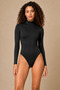 2-Pack Women's Long Sleeve Turtleneck Cotton Snap Fastener Bodysuit - 7
