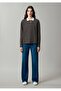 Logo Printed Striped Polo Collar Regular Fit Women's Sweatshirt. - 2