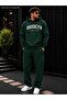 Men's Brooklyn New York Printed Black Oversize Hooded Tracksuit Set