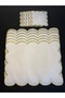 Set of 12 Gold Color 6 Single Wavy Cloud Model American Placemats/Serviettes & 6 Single Wavy Cloud Model Presentation Napkins