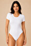 2-Pack Women's Short Sleeve Crew Neck Cotton Snap Fastener Bodysuit - 6