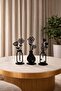 Set of 3 Black Metal Vases, Office Decoration, Tabletop Accessory, Black Flower Holder, Metal Object - 5