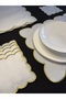Set of 12 Gold Color 6 Single Wavy Cloud Model American Placemats/Serviettes & 6 Single Wavy Cloud Model Presentation Napkins - 3