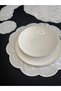 Set of 12 Ecru Color 6 Gamze Model American Service Plates/Supla Plates & 6 Gamze Model Presentation Napkins - 4
