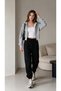 Women's Black Winter Comfortable Fit Sweatpants with Elastic Waist and Cuffs