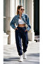 Women's Wide Cut Winter Fleece-Lined Sweatpants with Elastic Cuffs - 2