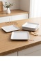 6 pieces 17 cm white square serving plate unbreakable melamine cake plate appetizer plate (17 x 17 cm) - 3
