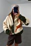 Khaki Deer Patterned Fleece Jacket 22869 - 2