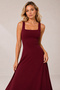 Women's Square Neck Thick Strap Cotton Stretchy Long Dress Mdm1030 - 5