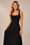 Women's Square Neck Thick Strap Cotton Stretchy Long Dress Mdm1030 - 8
