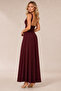 Women's Square Neck Thick Strap Cotton Stretchy Long Dress Mdm1030 - 6