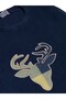Boy's Cotton Winter Fleece Pajama Set with Sleep Band, Deer Pattern, Navy Blue Color - 3