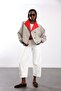 Beige Checkered Bomber Jacket 19054 - 3