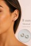 1 Pair of Zircon Stone Mini Hoop Earrings 8 mm Gold Silver Minimal Helix and Lobe Compatible