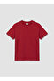 Vizyon New Season Burgundy Crew Neck Basic Short Sleeve Boys' T-Shirt - 2