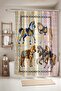 Eferli Noble Horses Patterned Shower Curtain, Bathtub Curtain 175X200Cm