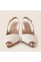 Anabel Satin Gold Heel and Accessory Detailed Shoes - 2
