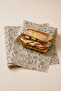 50 Pieces of Self-Patterned Oil Paper |   Bread Pastry Cookie Printed Kraft Serving and Presentation Paper |   40X30 cm