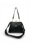 Women's Scholarship 4-Compartment Black Matte Leather Adjustable Cross Strap Soft Faux Leather Shoulder and Crossbody Bag - 2