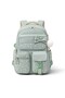 Imported Fabric Polka Dot Ribbon Accessory Model Six-Compartment Orthopedic School Bag with Waist Strap Green - 2
