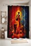 Fireflies and African Girl Patterned Shower Curtain, Bathtub Curtain 175X200Cm