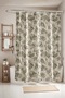Green Ivy Flowers Patterned Shower Curtain, Bathtub Curtain 175X200Cm - 2
