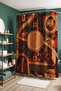 Ethnic African Animals Patterned Shower Curtain on Wicker, Bathtub Curtain 175X200Cm - 4