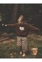 Unisex Brown Sweatshirt with Cow Figure and "Cow" Detail & Checkered Pants Set