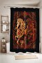 Horse Embroidered Patterned Shower Curtain, Bathtub Curtain 175X200Cm