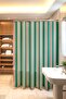 Burgundy Ecru and Green Striped Patterned Shower Curtain, Bathtub Curtain 175X200Cm - 3
