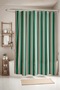 Burgundy Ecru and Green Striped Patterned Shower Curtain, Bathtub Curtain 175X200Cm