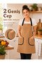 Kitchen Apron Water Repellent Stain Resistant Apron with 2 Pockets Adjustable Buckle Cook Chef Apron for Women Men - 3