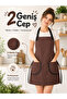 Kitchen Apron Water Repellent Stain Resistant Apron with 2 Pockets Adjustable Buckle Cook Chef Apron for Women Men - 3