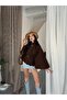 Women's Oversize Comfortable Fit Belted Stand Collar Buttoned Belted Poncho - 7