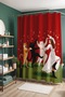 Dancer Cat Dog and Girl Patterned Shower Curtain, Bathtub Curtain 175X200Cm - 5