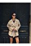 Oversized Buttoned Double-Breasted Trench Coat with Cape - 4