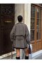 Oversized Buttoned Double-Breasted Trench Coat with Cape - 3