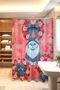 Ribbon Cat and Roses Patterned Shower Curtain, Bathtub Curtain 175X200Cm - 3