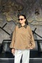 Women's Velvet Collar Button Detailed Poncho Look Jacket Sun463 - 7