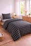 Square Pattern Single Duvet Cover Set |   160X220 cm Duvet Cover, 1 Piece 50X70 cm Pillowcase and Fitted Sheet |   Cotton Soft Texture - 2