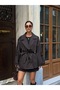 Oversized Buttoned Double-Breasted Trench Coat with Cape