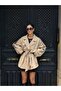 Oversized Buttoned Double-Breasted Trench Coat with Cape - 2